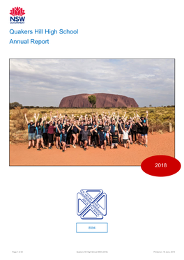 2018 Quakers Hill High School Annual Report