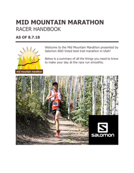 Mid Mountain Marathon Racer Handbook As of 8.7.18