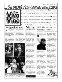 Vegetarian News 2002: the Year of “101 S the U.S