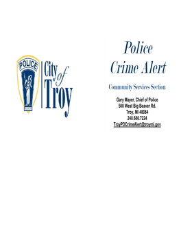 Police Crime Alert Community Services Section