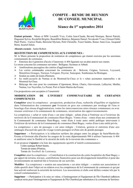 Rendu Du Conseil Municipal Du 21 Decembre 2001