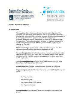 Census Population Indicators