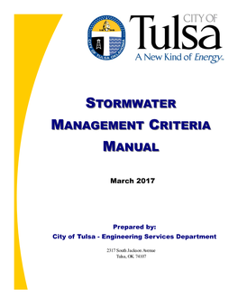 City of Tulsa Stormwater Management Criteria Manual