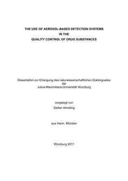 The Use of Aerosol-Based Detection Systems in the Quality Control of Drug Substances