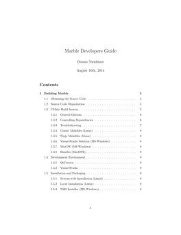 Marble Developers Guide