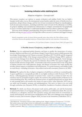 Adaptive Mitigation – Concept Note1