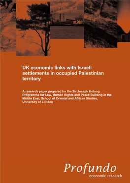 UK Economic Links with Israeli Settlements in Occupied Palestinian Territory