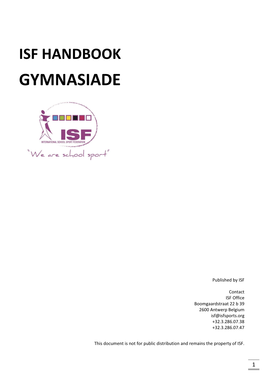 Isf Handbook Gymnasiade