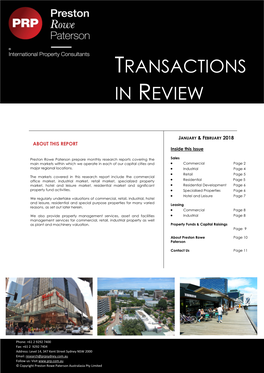 Transactions in Review