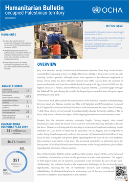 Humanitarian Bulletin Occupied Palestinian Territory AUGUST 2019