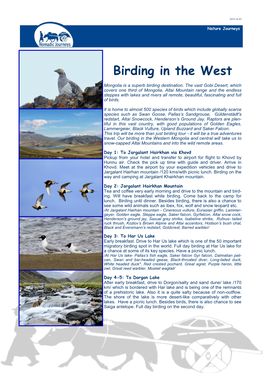 Birding in the West