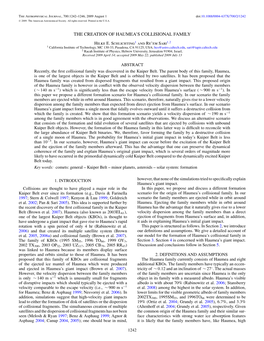 The Creation of Haumea's Collisional Family