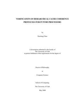 Verification of Hierarchical Cache Coherence Protocols for Future Processors