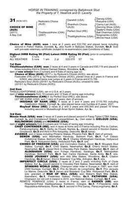 HORSE in TRAINING, Consigned by Ballyknock Stud the Property of T