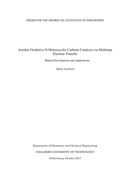 Aerobic Oxidative N-Heterocyclic Carbene Catalysis Via Multistep Electron Transfer