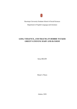 Loss, Violence, and Trauma in Debbie Tucker Green's Stoning Mary And