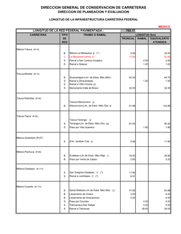 Direccion General De Conservacion De Carreteras Direccion De Planeacion Y Evaluacion