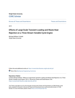 Effects of Large-Scale Transient Loading and Waste Heat Rejection on a Three Stream Variable Cycle Engine