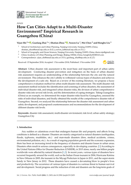 How Can Cities Adapt to a Multi-Disaster Environment? Empirical Research in Guangzhou (China)