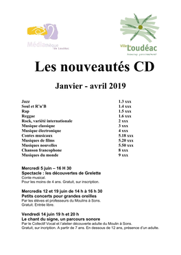 Les Nouveautés CD