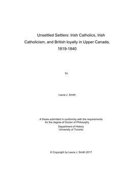 Irish Catholics, Irish Catholicism, and British Loyalty in Upper Canada, 1819-1840