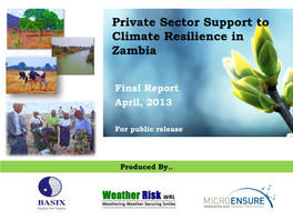 Private Sector Support to Climate Resilience in Zambia