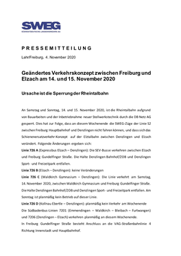 Geändertes Verkehrskonzept Zwischen Freiburg Und Elzach Am 14