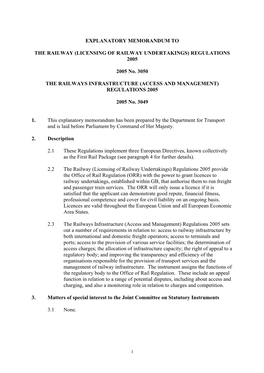 Explanatory Memorandum to the The