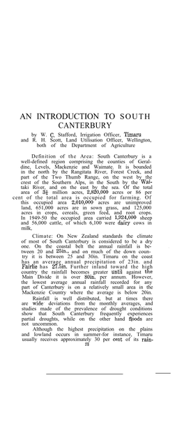 AN INTRODUCTION to SOUTH CANTERBURY by W