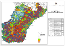 Legenda ZONAZIONE Delle Regioni Agrarie Della Provincia Di Reggio Calabria