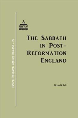 The Sabbath in Post- Reformation England