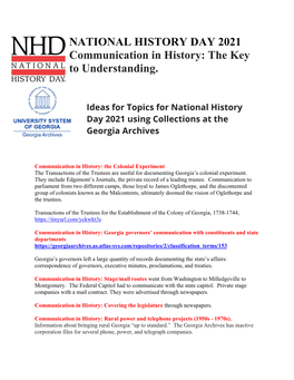 Communication in History: the Key to Understanding