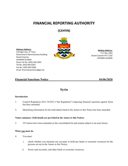 Financial Sanctions Notice 04/06/2020