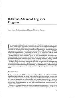 DARPA's Advanced Logistics Program