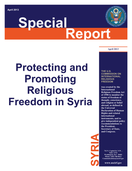 Protecting and Promoting Religious Freedom in Syria