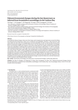 Paleoenvironmental Changes During the Late Quaternary As Inferred From