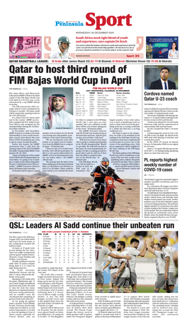 Qatar to Host Third Round of FIM Bajas World Cup in April