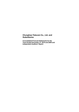 Chunghwa Telecom Co., Ltd. and Subsidiaries