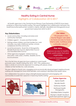 Healthy Eating in Central Hume: Highlights of Collaboration 2012-2017
