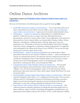 Online Dance Archives