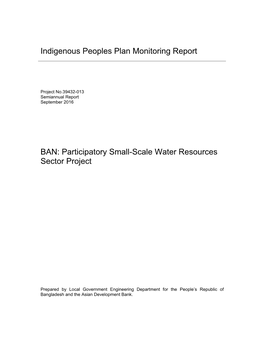 BAN: Participatory Small-Scale Water Resources Sector Project