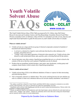 Youth Volatile Solvent Abuse Faqs