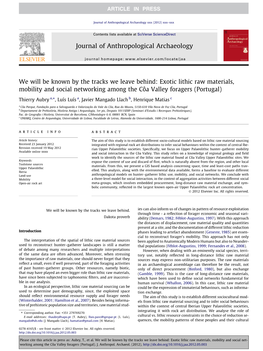 We Will Be Known by the Tracks We Leave Behind: Exotic Lithic Raw Materials, Mobility and Social Networking Among the Côa Valley Foragers (Portugal)