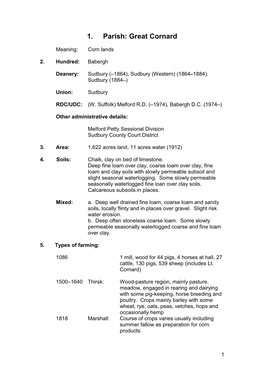 1. Parish: Great Cornard