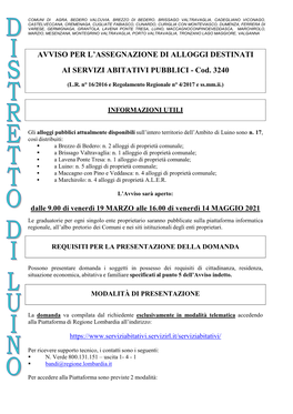 Avviso Per L'assegnazione Di Alloggi Destinati