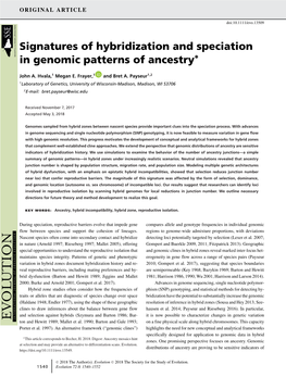 Signatures of Hybridization and Speciation in Genomic Patterns Of