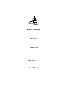 Angus Council 9 May 2013 Minutes 2013 Volume