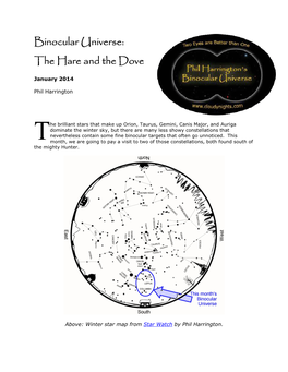 Binocular Universe: the Hare and the Dove