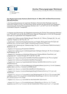 Regierungsratsbeschluss Nr. 258