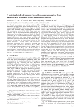 A Statistical Study of Ionospheric Profile Parameters Derived From